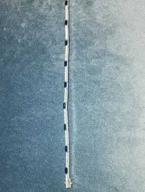 14k White Gold Cluster Diamond  Tennis Bracelet with Blue Saphire Baguette